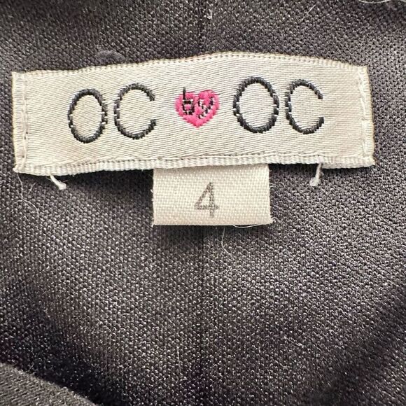 Oc By Oc Ruffle Keyhole Cap Sleeve Stretch Lined Shift Dress Black Size 4 - Picture 4 of 5